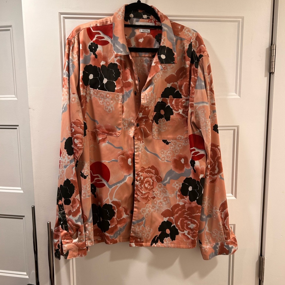Urban Outfitters Pink and Black Casual Button Down Shirt
